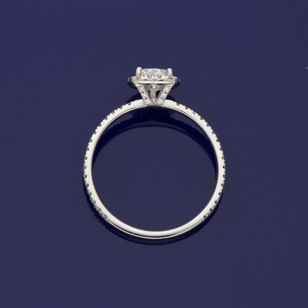 Pre-loved 18ct White Gold Certificated Heart Shape Diamond Halo Ring