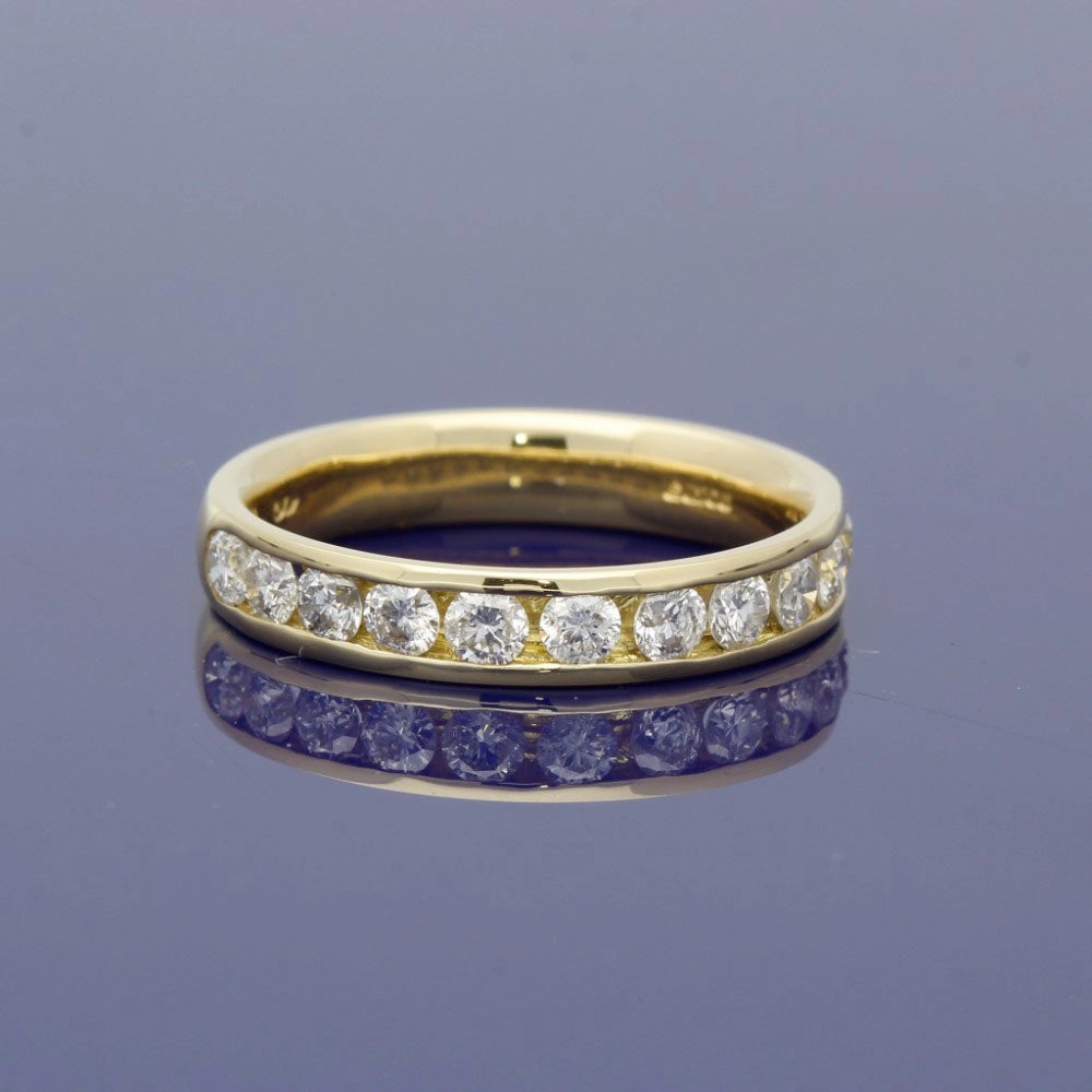Pre-loved 18ct Yellow Gold Channel Set Diamond Half Eternity Ring