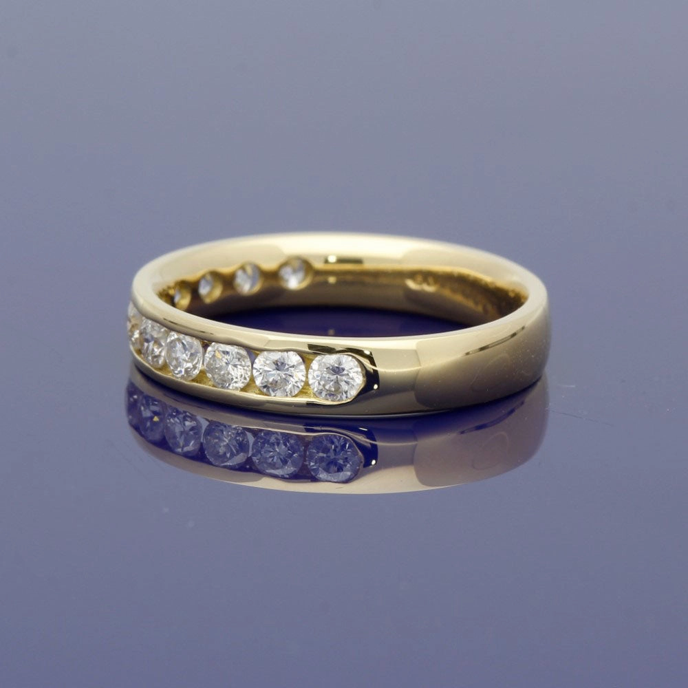 Pre-loved 18ct Yellow Gold Channel Set Diamond Half Eternity Ring