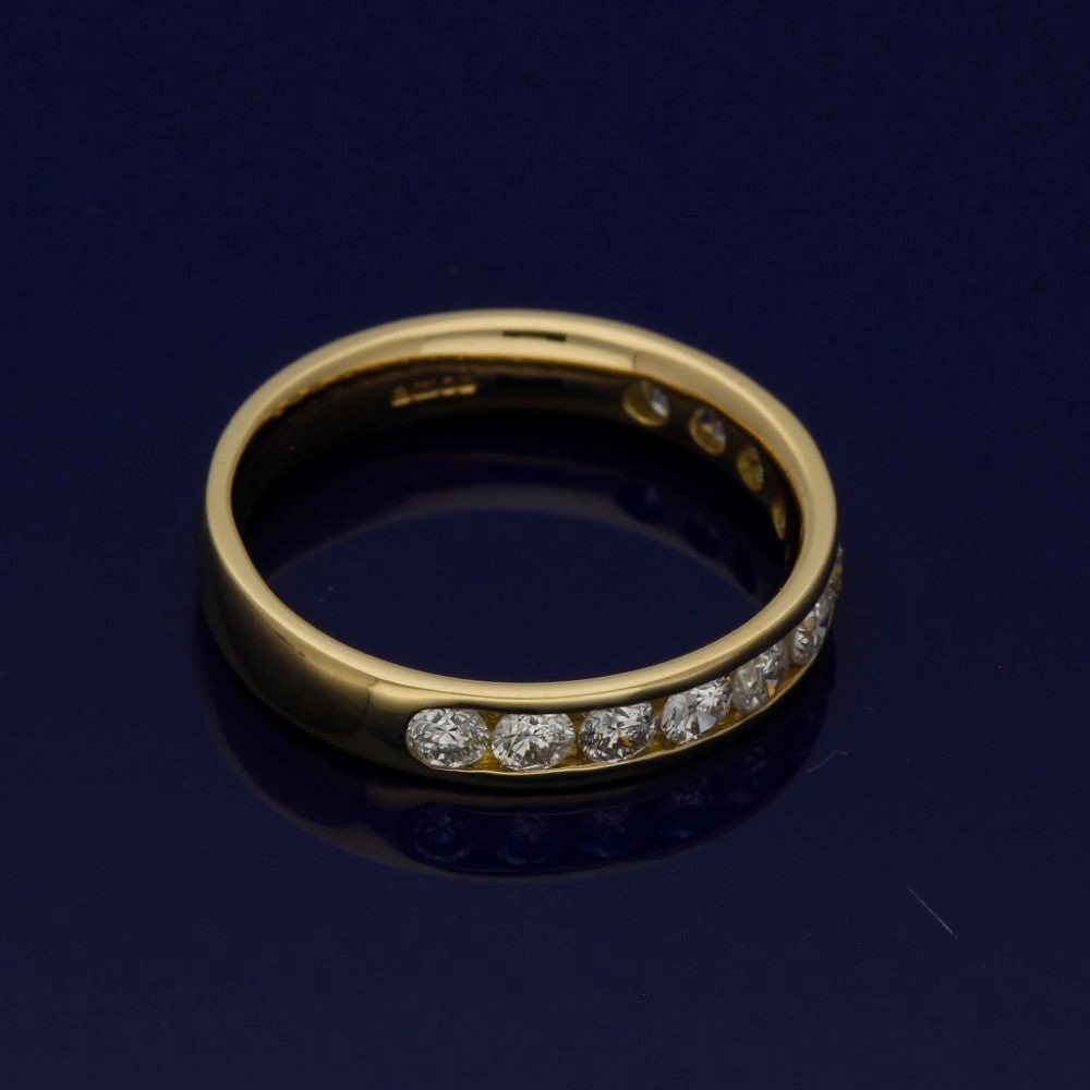 Pre-loved 18ct Yellow Gold Channel Set Diamond Half Eternity Ring