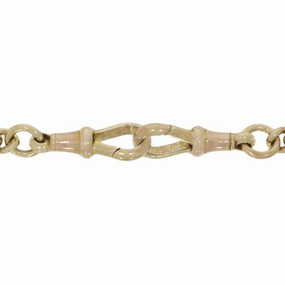 Pre Owned 9ct Old Rose Gold Curb Albert Chain With T-Bar and Masonic Pendant
