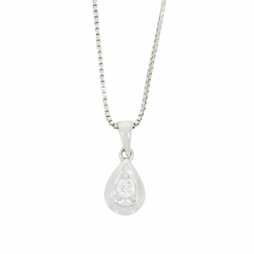 Pre Owned 9ct White Gold 0.13cts Diamond Pendant for Necklace