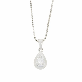 Pre Owned 9ct White Gold 0.13cts Diamond Pendant for Necklace