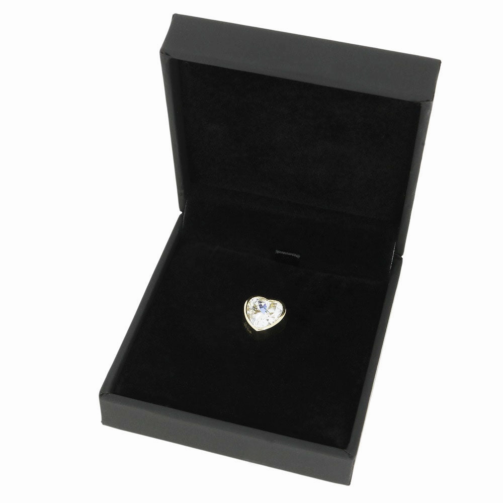 Pre Owned 9ct Yellow Gold Cubic Zirconia Heart Pendant