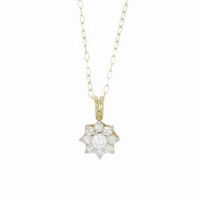 Pre Owned 9ct Yellow Gold Cubic Zirconia Pendant