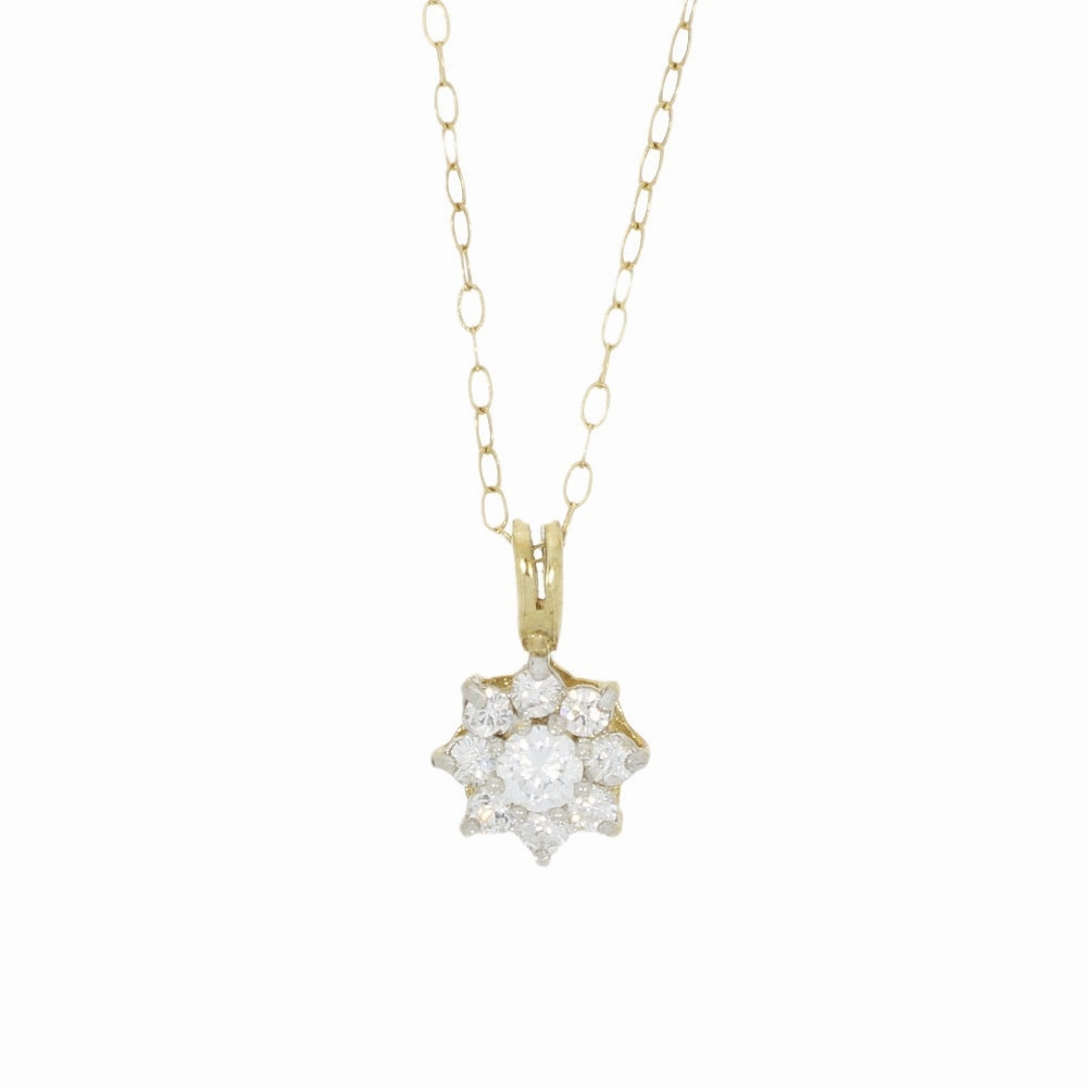 Pre Owned 9ct Yellow Gold Cubic Zirconia Pendant