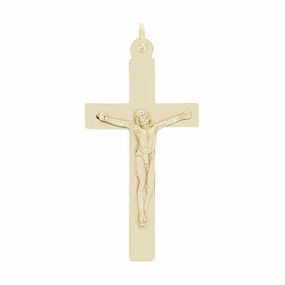 Pre Owned 9ct Yellow Gold Large Crucifix Cross Pendant
