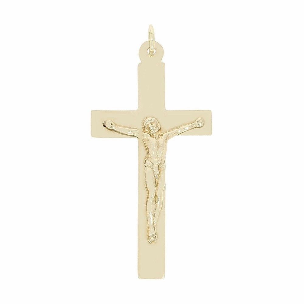 Pre Owned 9ct Yellow Gold Large Crucifix Cross Pendant