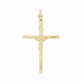Pre Owned 9ct Yellow Gold Large Crucifix Cross Pendant