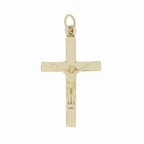 Pre Owned 9ct Yellow Gold Small Crucifix Cross Pendant