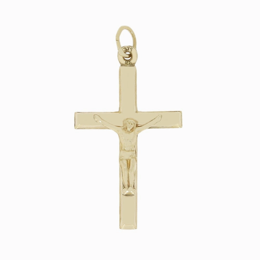 Pre Owned 9ct Yellow Gold Small Crucifix Cross Pendant