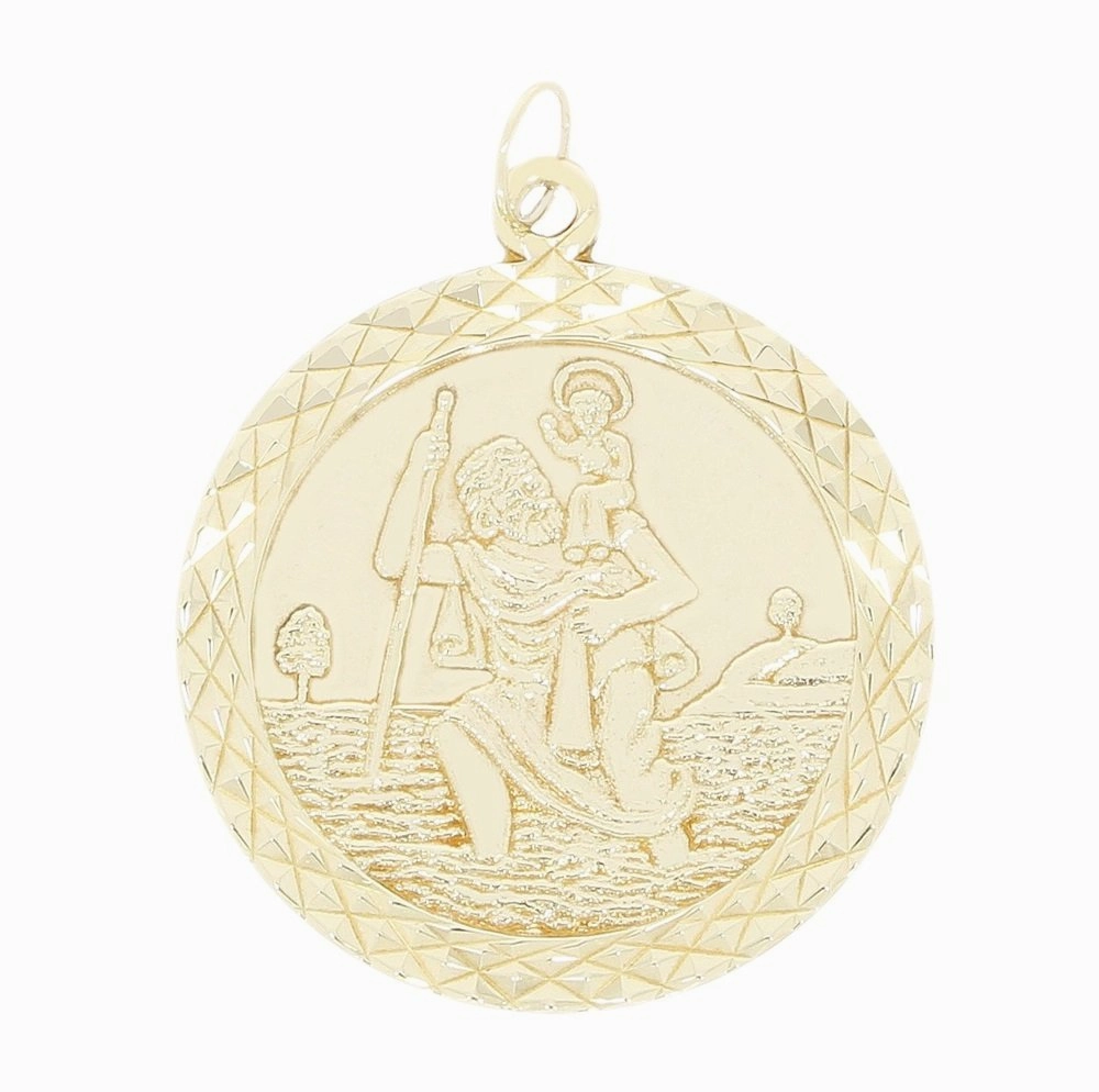 Pre Owned 9ct Yellow Gold St Christophers Pendant