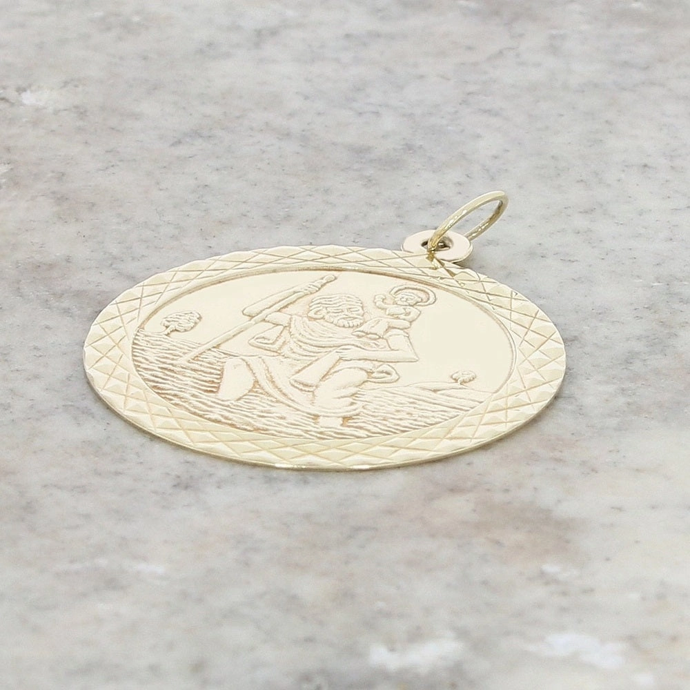Pre Owned 9ct Yellow Gold St Christophers Pendant