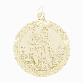 Pre Owned 9ct Yellow Gold St Christophers Pendant