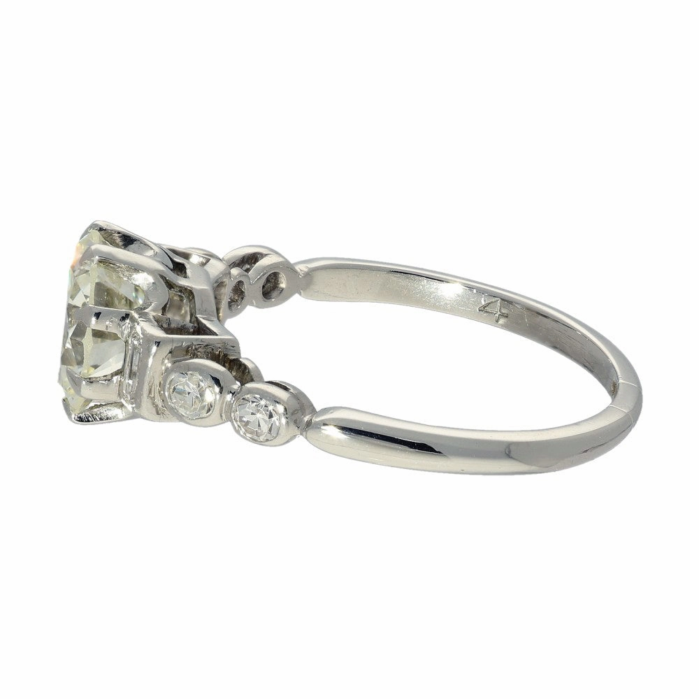Pre-owned Art Deco Inspired 18ct White Gold 1.46ct Diamond Solitaire Ring