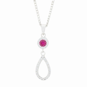 Purity Sterling Silver Cubic Zirconia Pendant and Chain P3810P-2