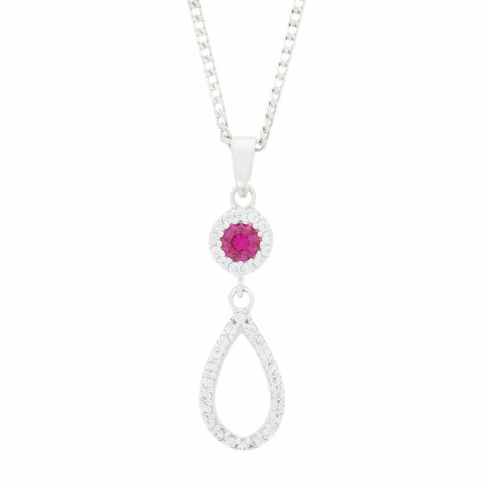 Purity Sterling Silver Cubic Zirconia Pendant and Chain P3810P-2