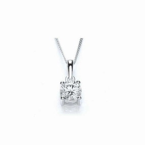 Purity Sterling Silver Cubic Zirconia Solitaire Pendant and Chain PUR1640P