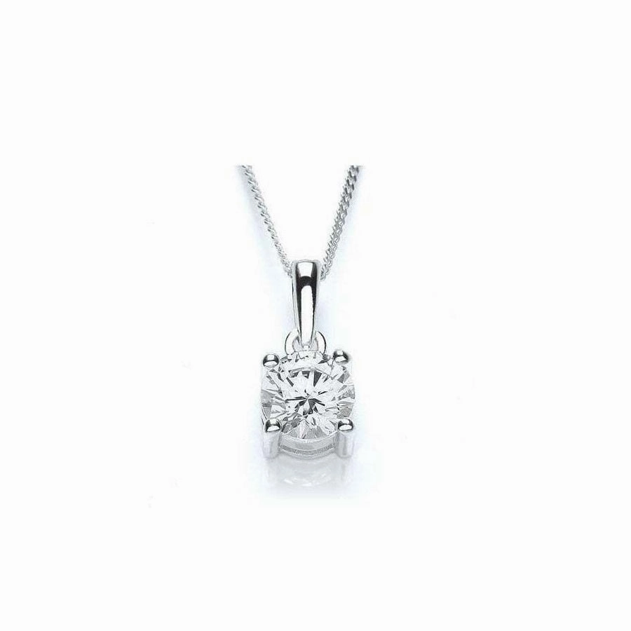 Purity Sterling Silver Cubic Zirconia Solitaire Pendant and Chain PUR1640P