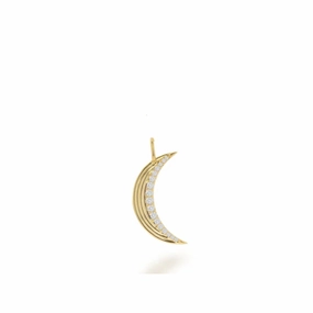 Rachel Reid 14k Diamond Fluted Moon Charm