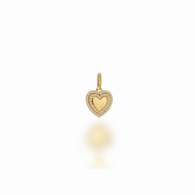 Rachel Reid 14k Double Halo Heart Charm