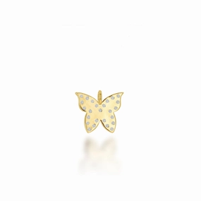 Rachel Reid 14k Gold and Diamond Butterfly Charm