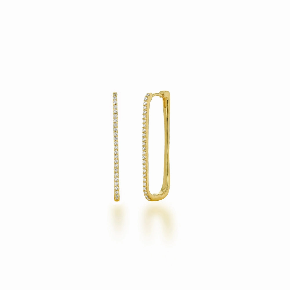 Rachel Reid 14k Large Diamond Square Hoops