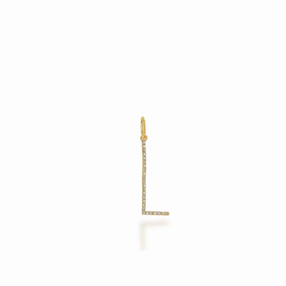 Rachel Reid 14k Oversized Diamond Letter Charm