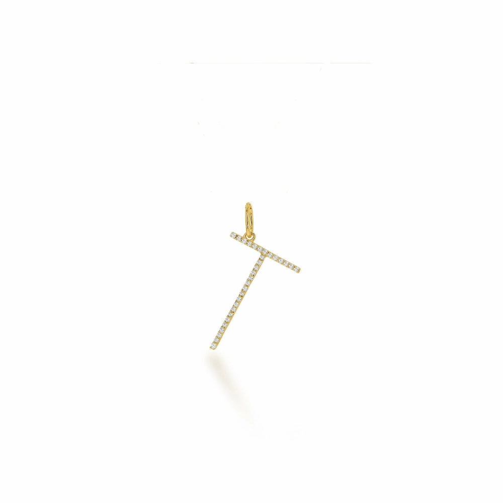 Rachel Reid 14k Oversized Diamond Letter Charm