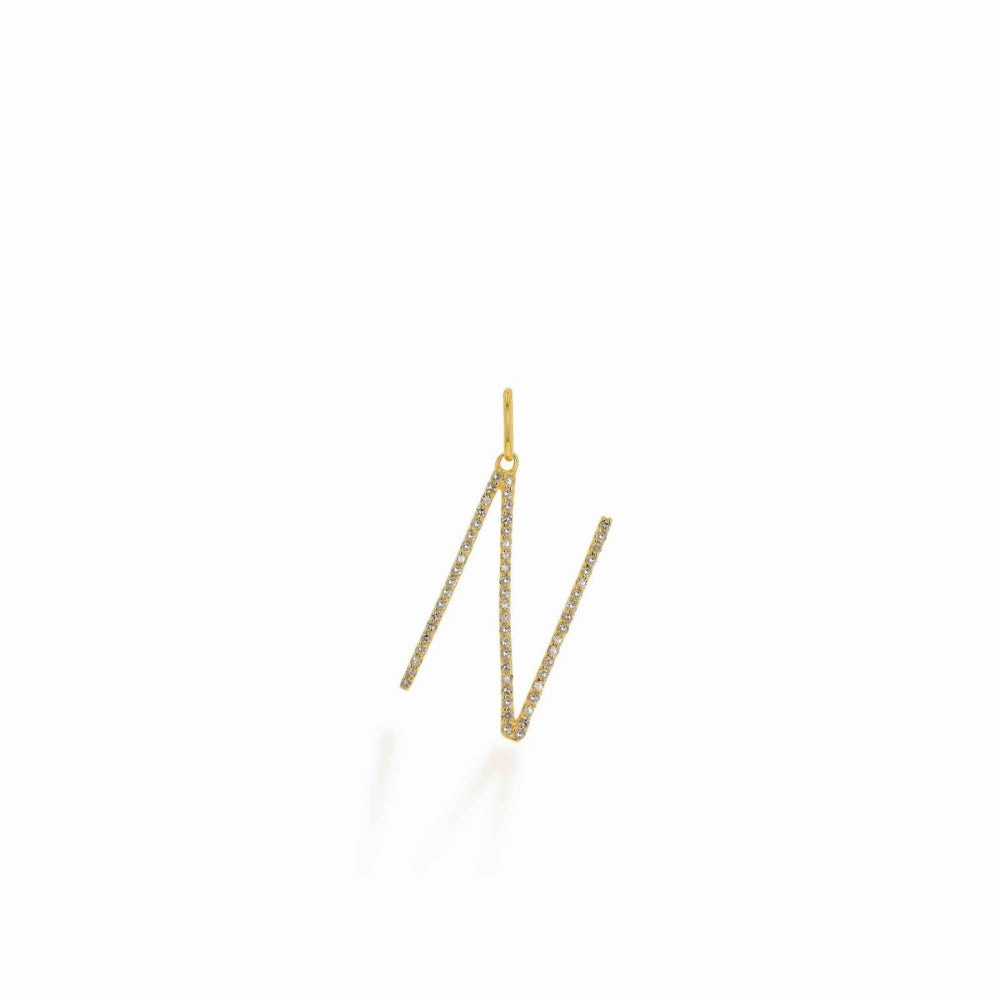 Rachel Reid 14k Oversized Diamond Letter Charm