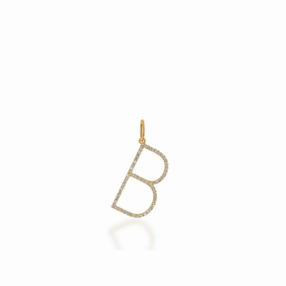 Rachel Reid 14k Oversized Diamond Letter Charm