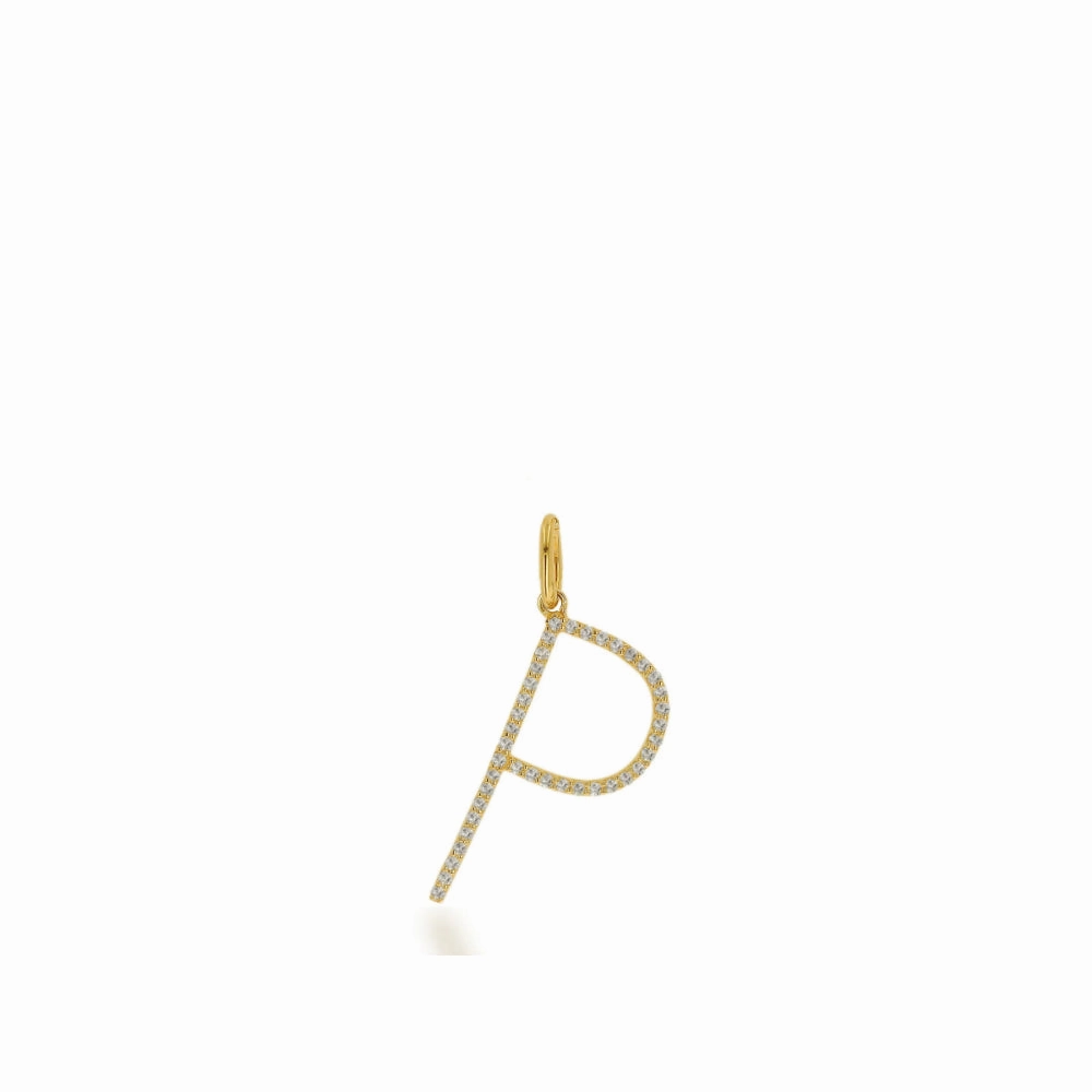Rachel Reid 14k Oversized Diamond Letter Charm