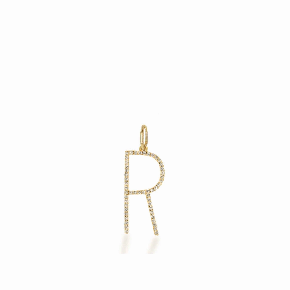Rachel Reid 14k Oversized Diamond Letter Charm