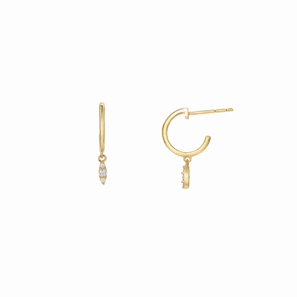 Rachel Reid 14k Single Diamond Dangle Earrings