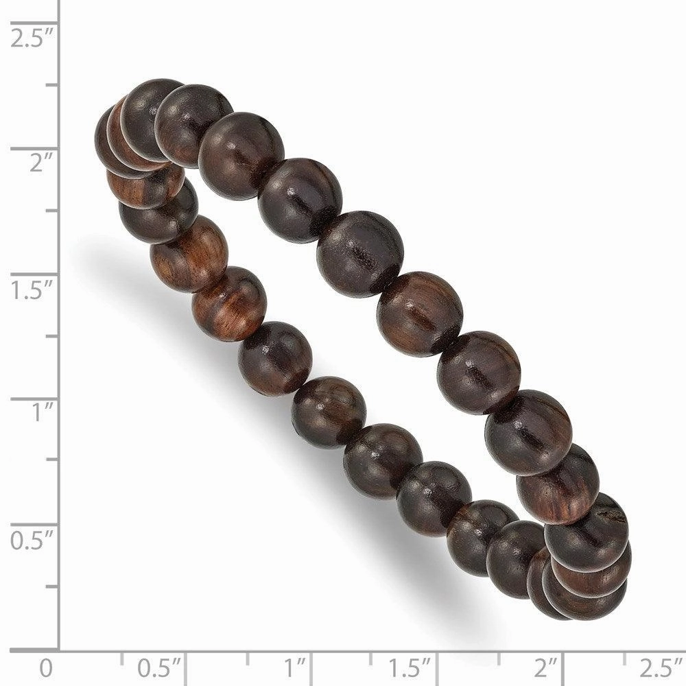 Red Sandalwood Bead Stretch Bracelet