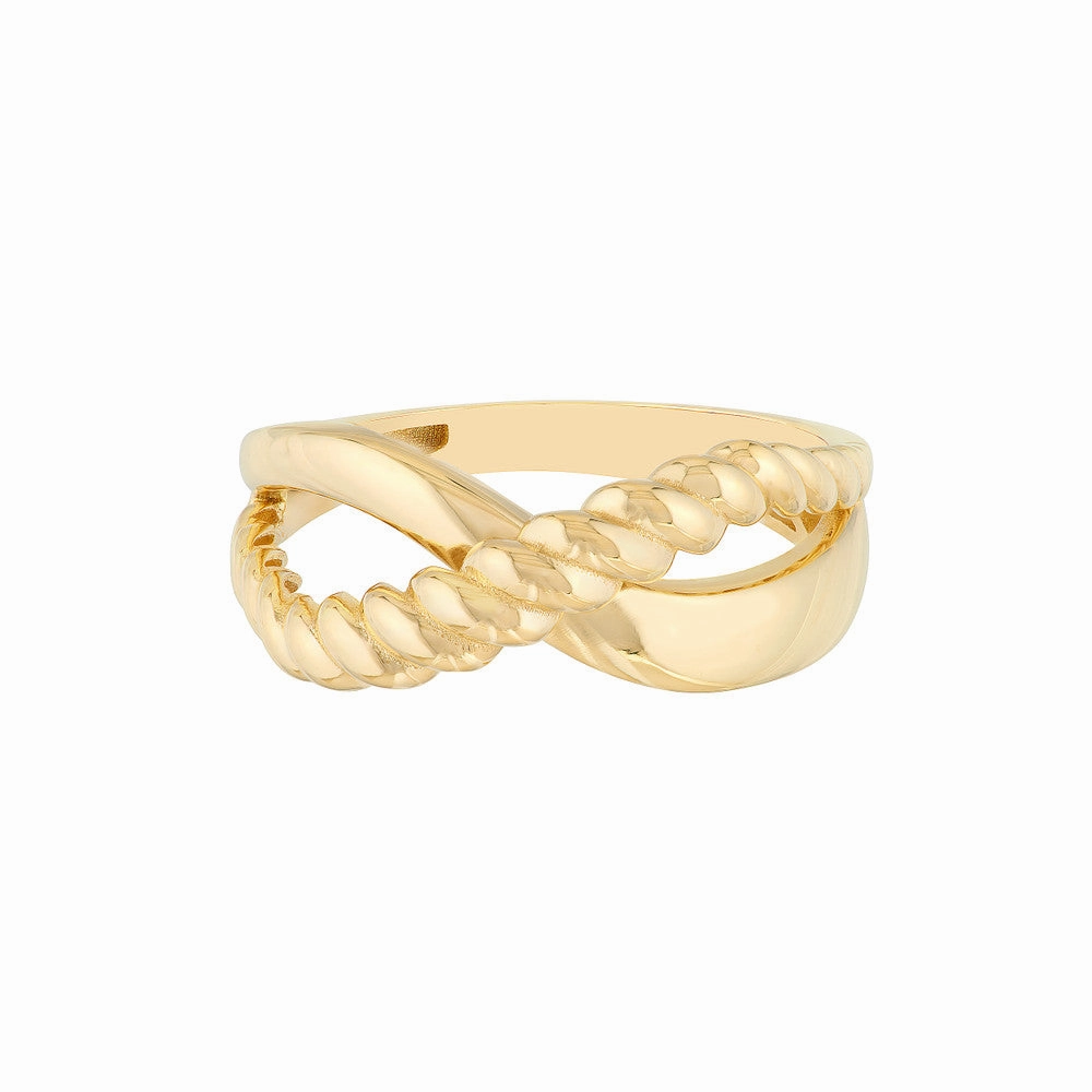 Ribbed Crossover Ring