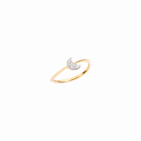 Ring with diamond mini moon