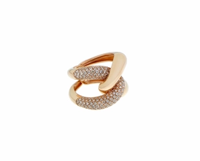 Rose gold and brown diamond Yin & Yang ring
