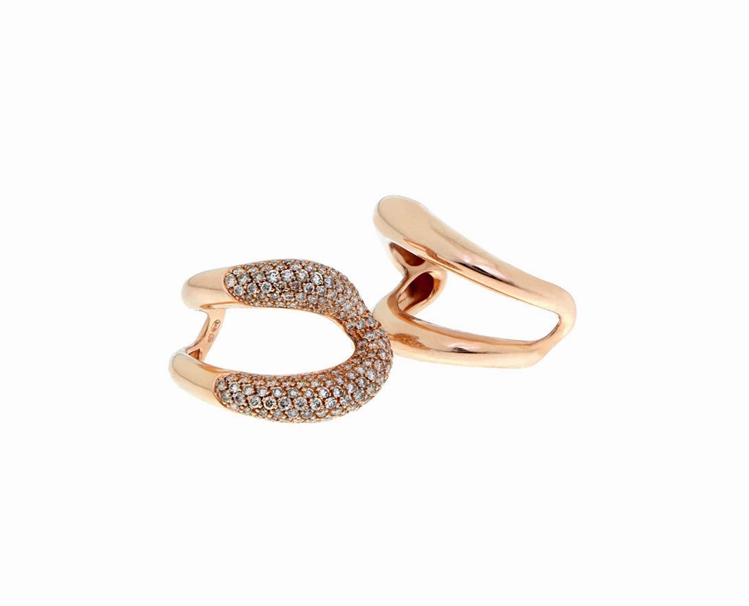 Rose gold and brown diamond Yin & Yang ring