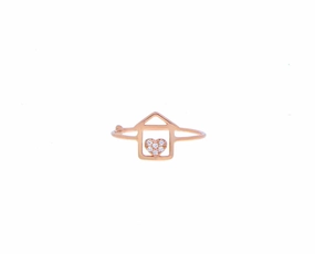 Rose gold and diamond heart@home ring