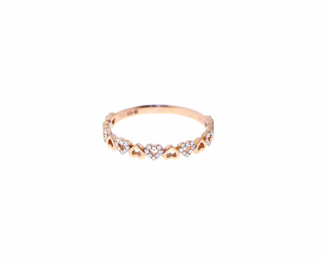 Rose gold and diamond open heart ring