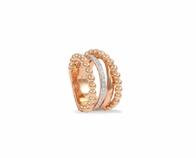 Rose gold ball ring with diamonds