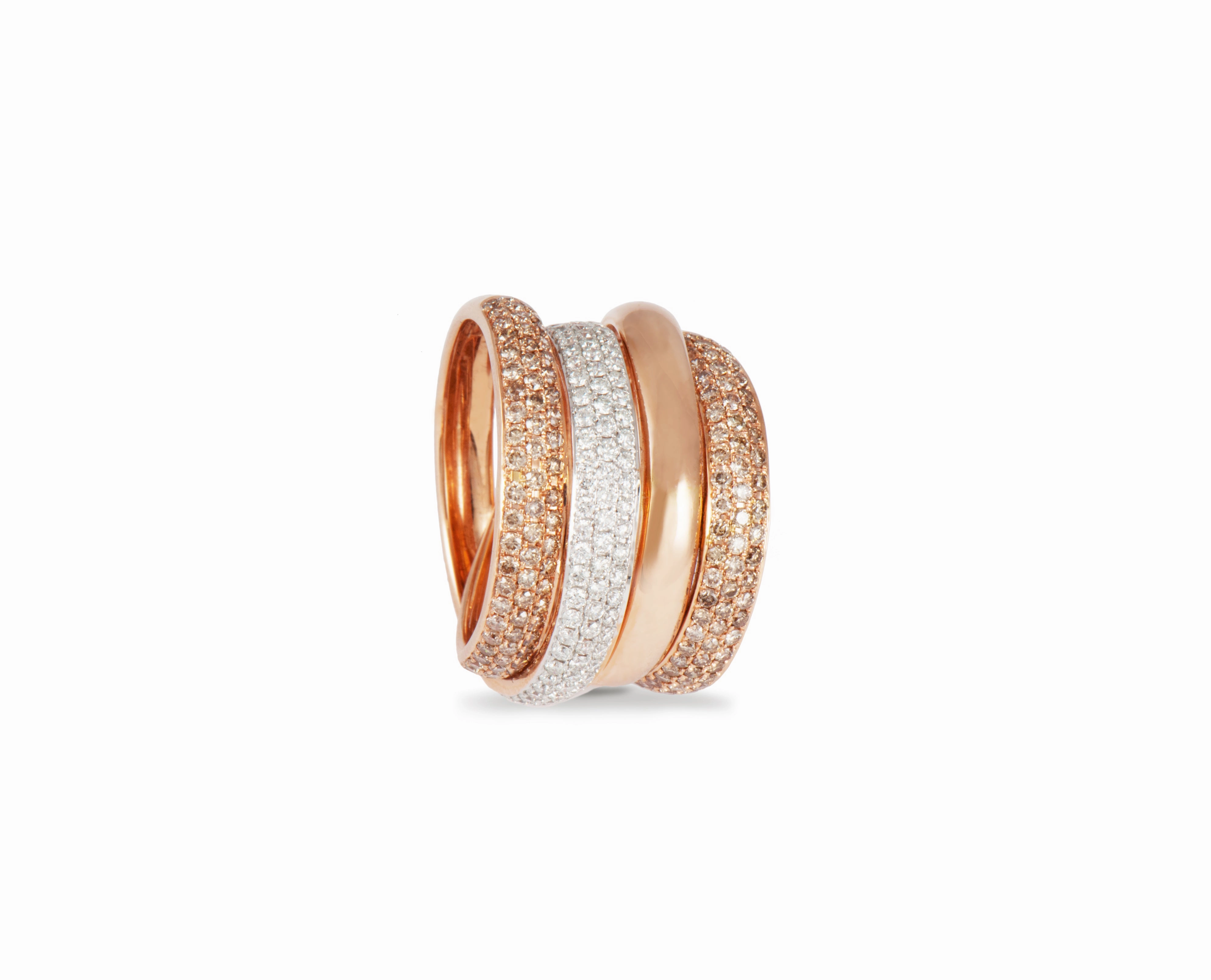Rose gold diamond and brown diamond ring