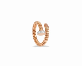 Rose gold nail ring with diamonds