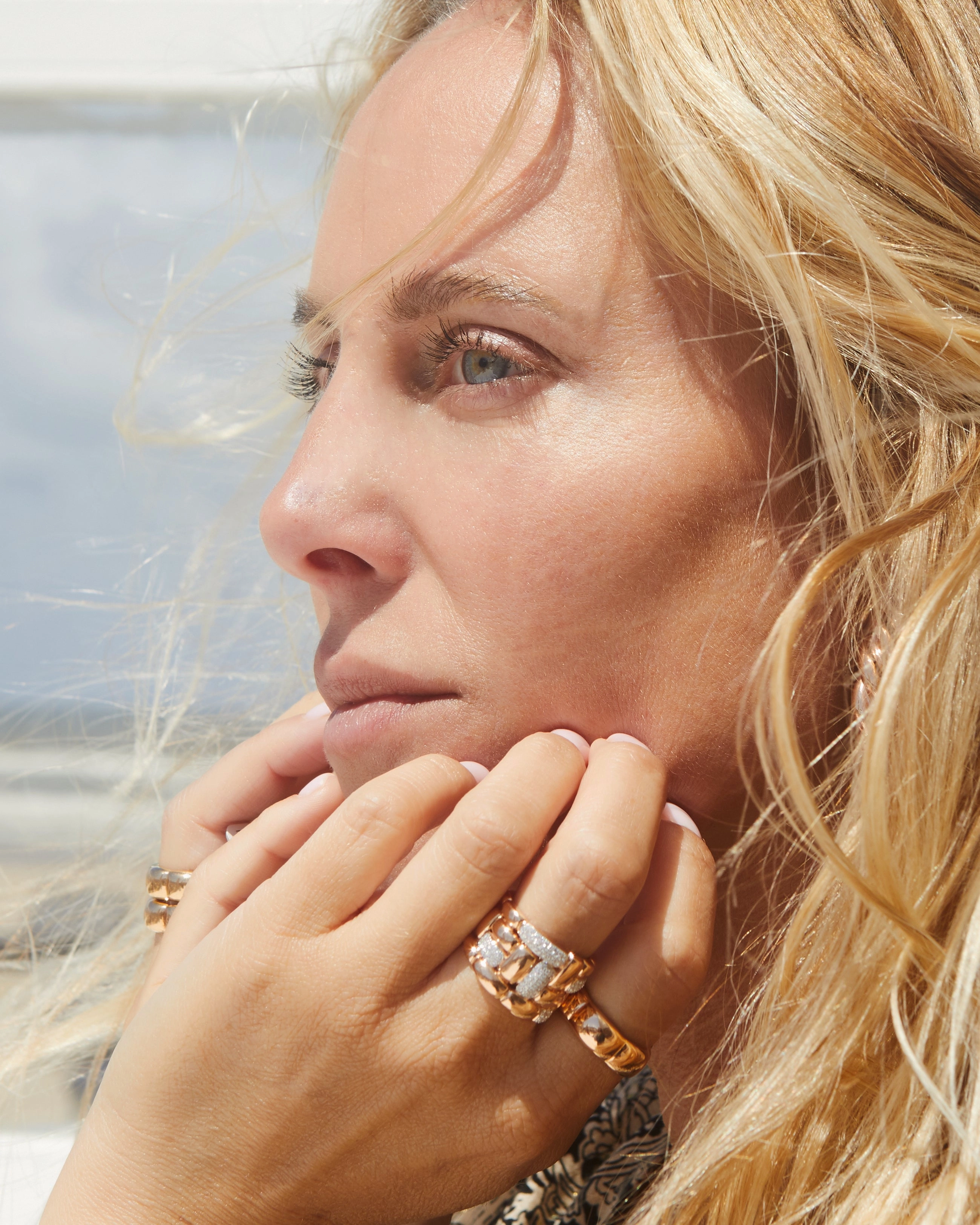 Rose gold ring and rose gold and brown diamond ring