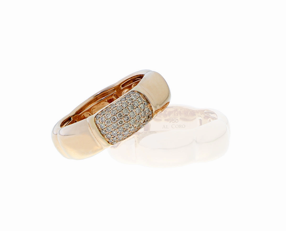 Rose gold ring and rose gold and brown diamond ring