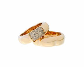 Rose gold ring and rose gold and brown diamond ring