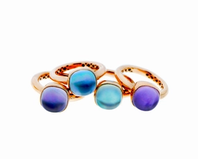 Rose gold ring with cabochon stone