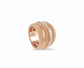 Rose gold ring with diamonds