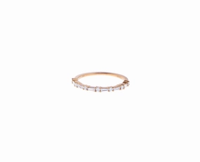 Rose gold ring with diamonds
